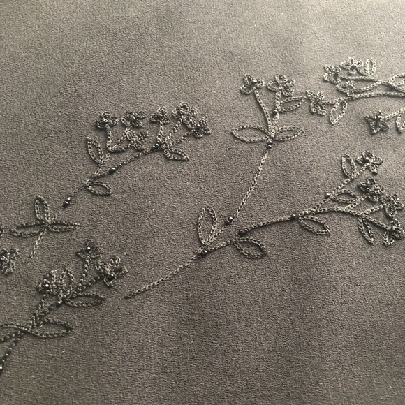 Simple classic 90s short sleeve black mini midi dress beading details size 12 - Picture 5 of 7